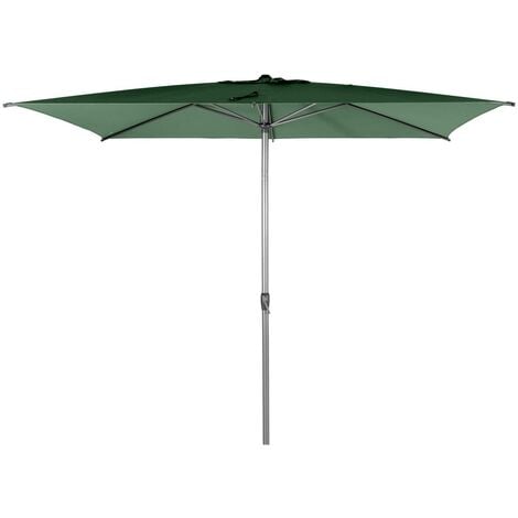 Parasol droit rectangulaire Loompa vert olive 3x2m en aluminium - Hespéride - Vert olive