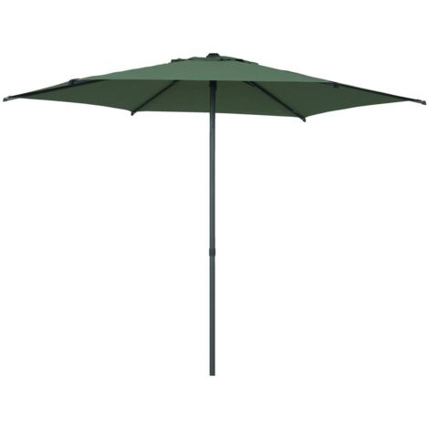 Parasol droit rond inclinable Soya 2,7m vert olive - Hespéride
