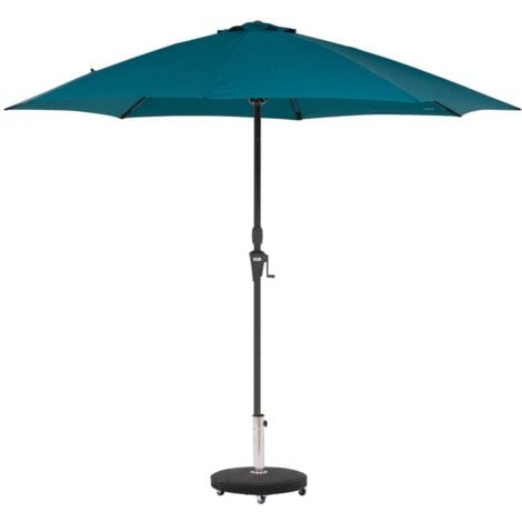 HESPERIDE Parasol droit rond Sisko bleu canard 2,7m - Hespéride