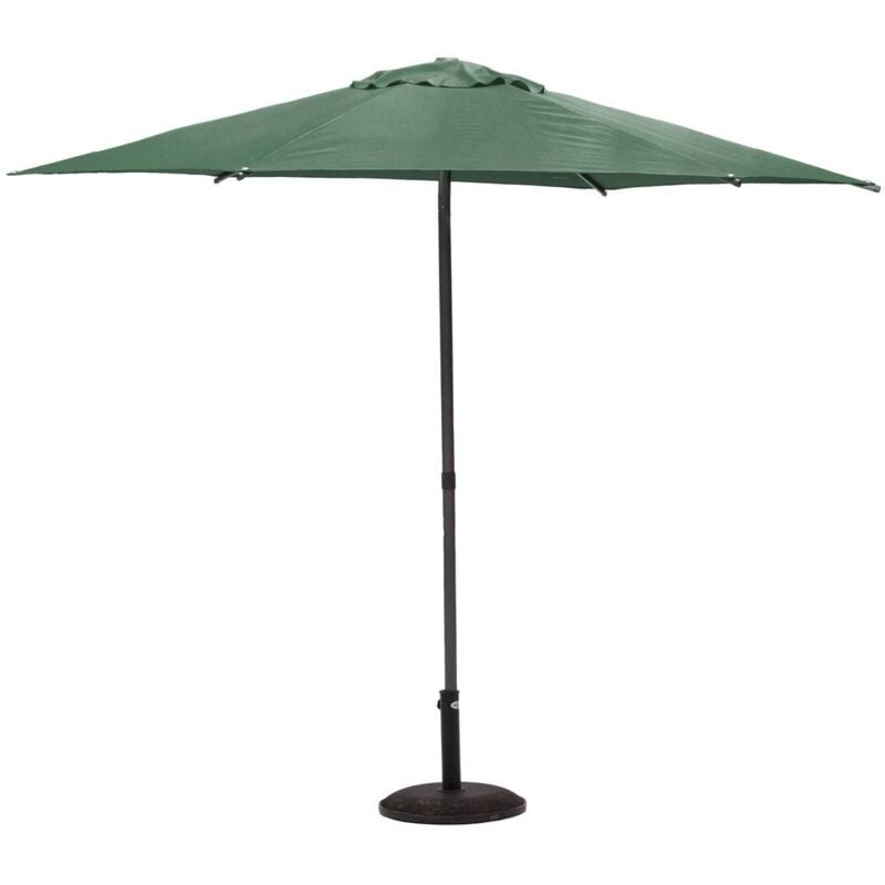 Parasol droit rond Soya vert olive D2,7m en acier - Hespéride