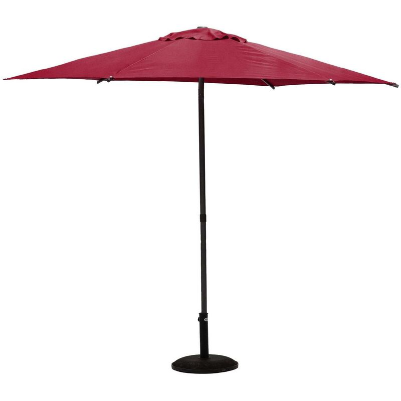 Parasol droit rond Soya bordeaux D2,7m en acier - Hespéride
