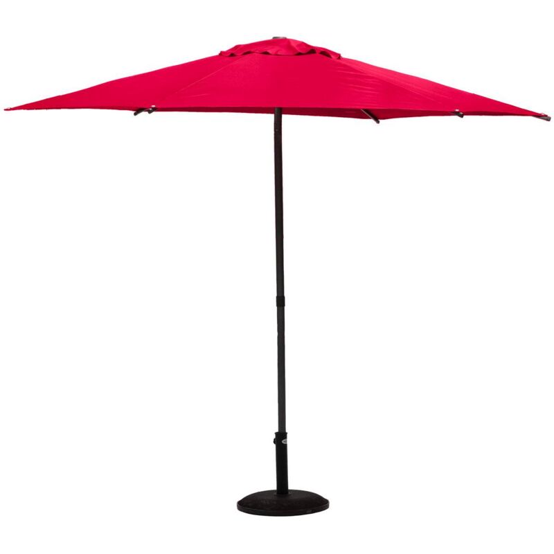 Parasol droit rond Soya grenade D2,7m en acier - Hespéride