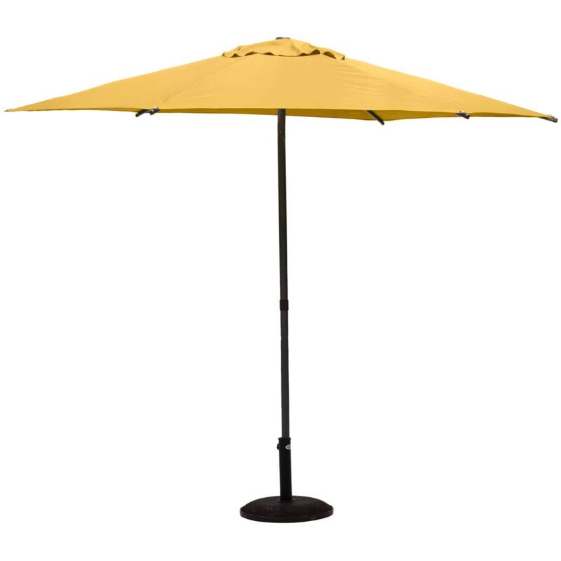 Parasol droit rond Soya jaune moutarde D2,7m en acier - Hespéride
