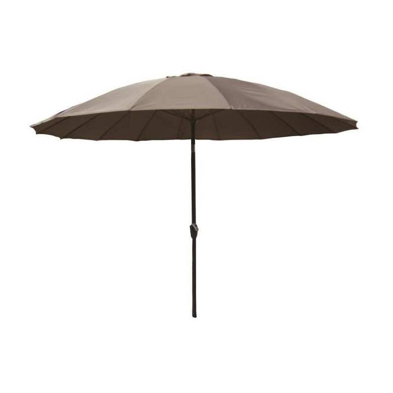 Parasol droit type Shanghai diametre 3m inclinable - Mat aluminium et toile polyester 180g - Taupe - aurinko