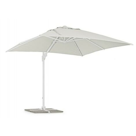 Parasol Eden avec bras en bois blanc naturel 3x3 m
