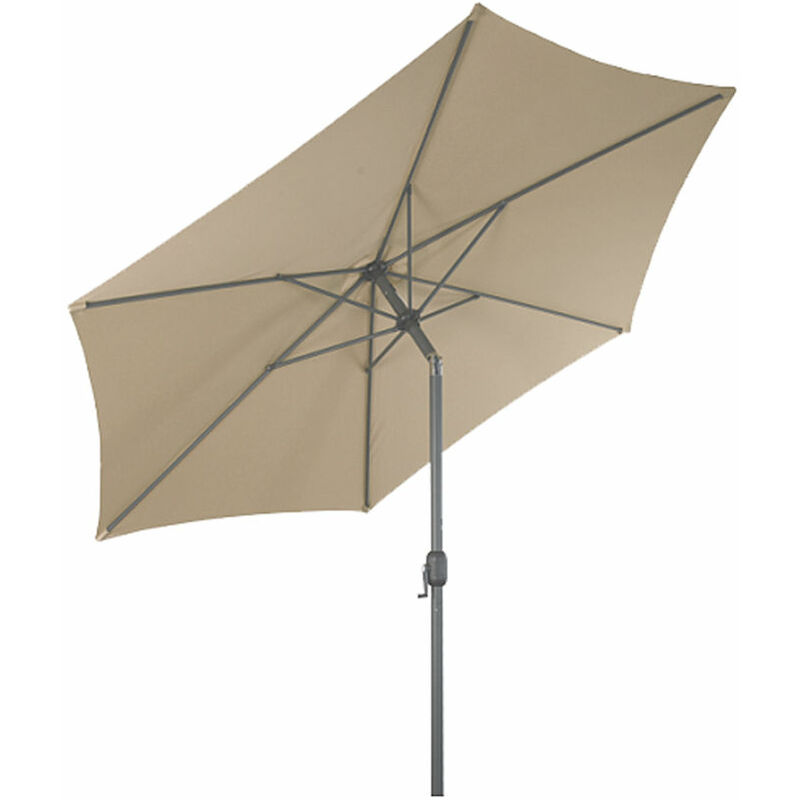 Parasol en aluminium avec coude Ø 2,5 m - couleur : beige (2200)