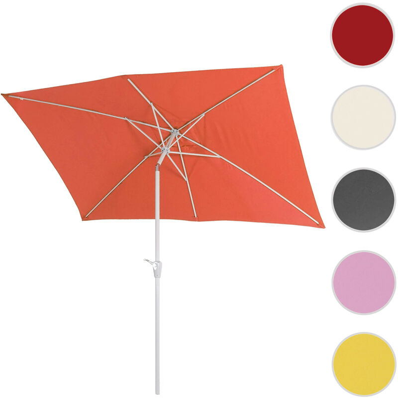 Parasol en aluminium N23, 2x3m, rectangulaire, inclinable, inoxydable - bordeaux