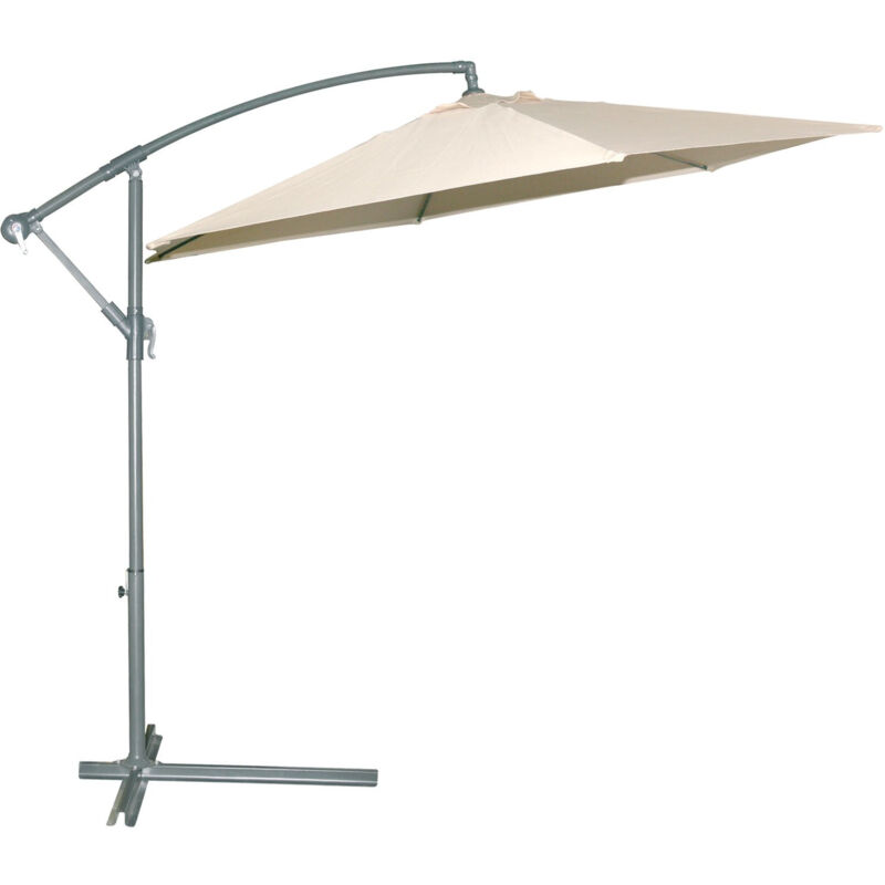 Parapluie du jardin en aluminium rond 300 cm Couleur multi-aléromètres beige réglable