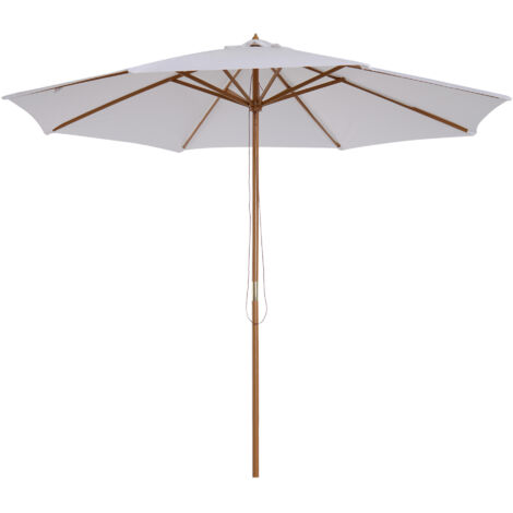 Parasol en bois classique pour terrasse  300x300cm, blanc