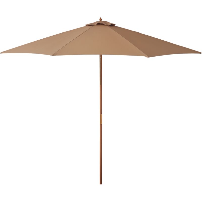 Outsunny - Parasol droit octogonal dia. 3 x 2,5 m bois teinte teck polyester haute densité kaki