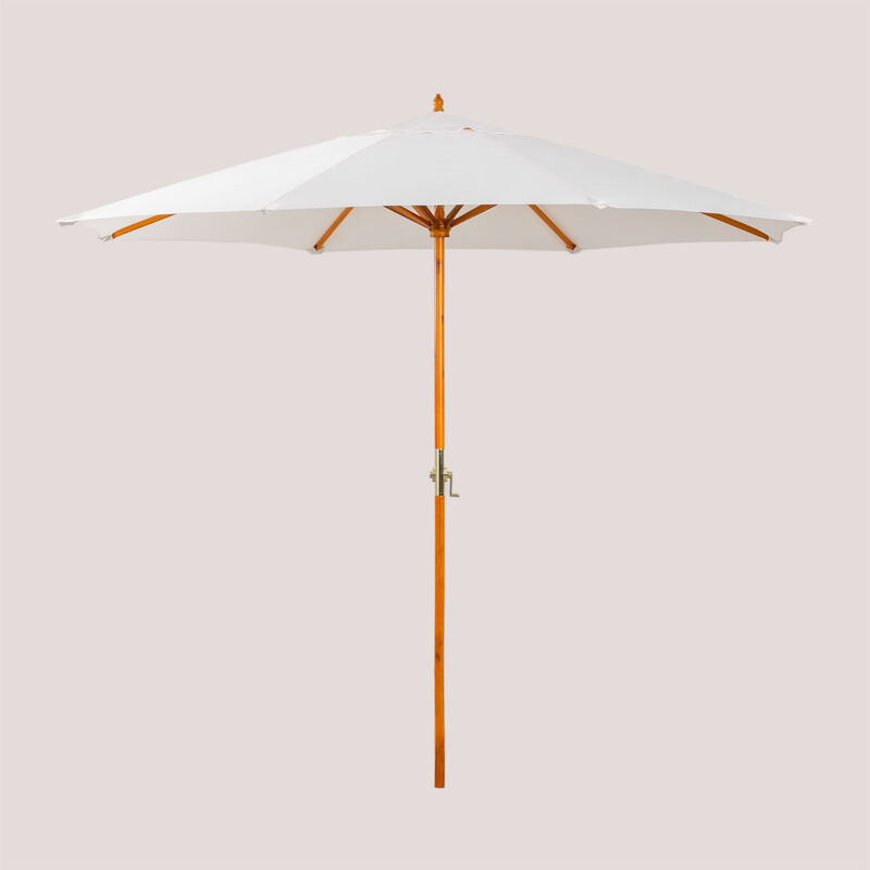 Parasol en tissu et bois Ø290 cm Cretas SKLUM Blanc Gardenia