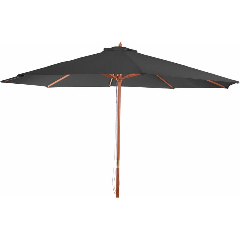 parasol florida, parasol de jardin, parasol de marché, ø 3,5m polyester/bois 7kg - anthracite
