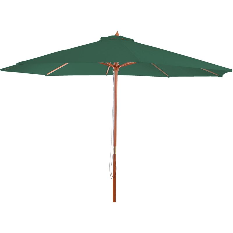 Parasol Florida, parasol de marché, ø 3,5m polyester/bois 7kg vert - green