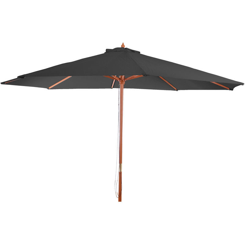 Parasol Florida, Parasol de jardin, Parasol de marché, ø 3,5m polyester/bois 7kg anthracite - grey