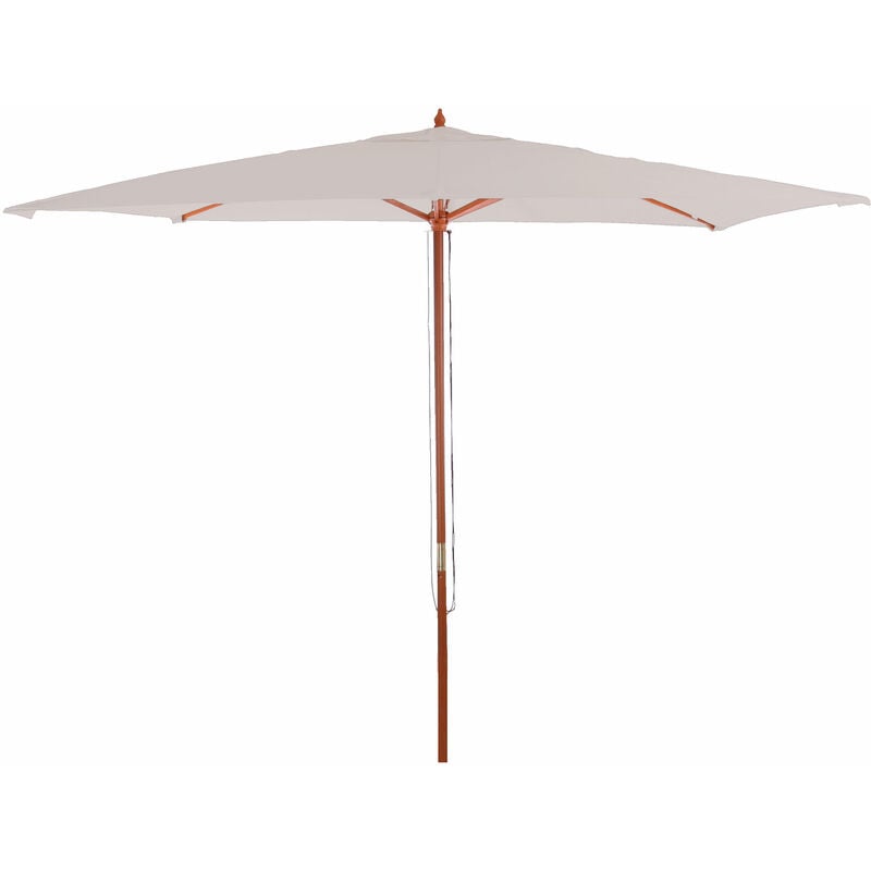 Jamais utilisé] Parasol en bois, parasol de jardin Florida, parasol de marché, 3m crème - beige