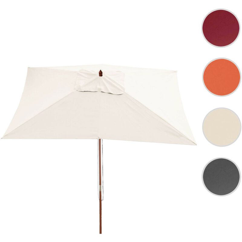 Parasol en bois, parasol de jardin Florida, parasol de marché, rectangulaire 2x3m crème
