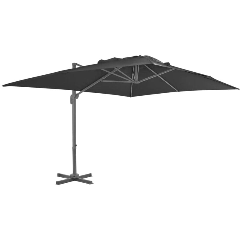 Vidaxl - Parasol de jardin en porte-à-faux avec mât en aluminium noir