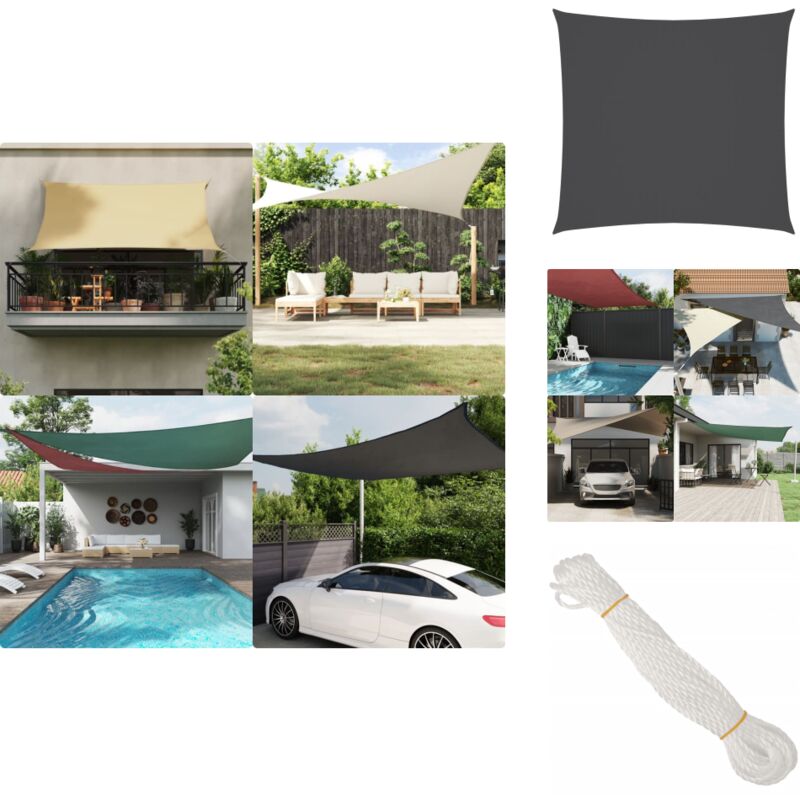 Parasol en tissu oxford carré 4x4 m anthracite - Parasol - Voile Solaire - Parasol Carré - Parasol Extérieur - Protection Solaire