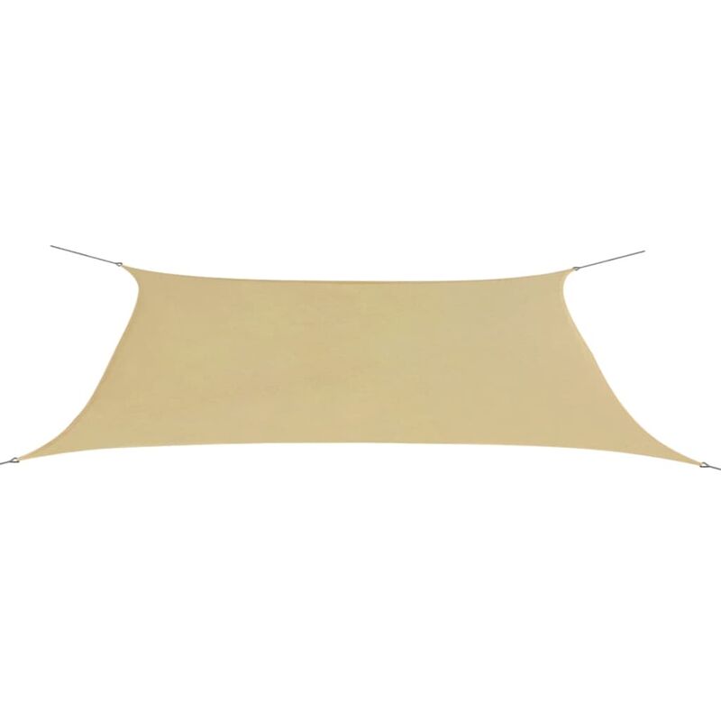 Parasol en tissu Oxford rectangulaire beige 4x6 m