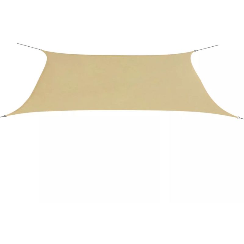 Parasol en tissu Oxford rectangulaire beige 4x6 m