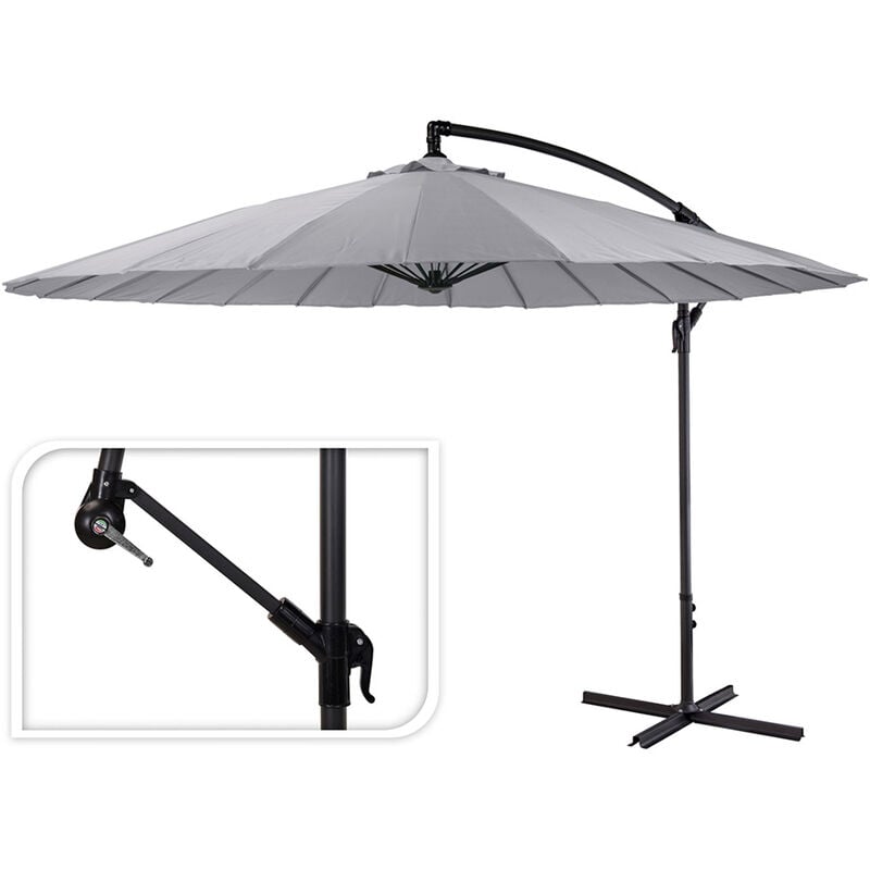

PROGARDEN Parasol excentrico diam.300cm color gris claro