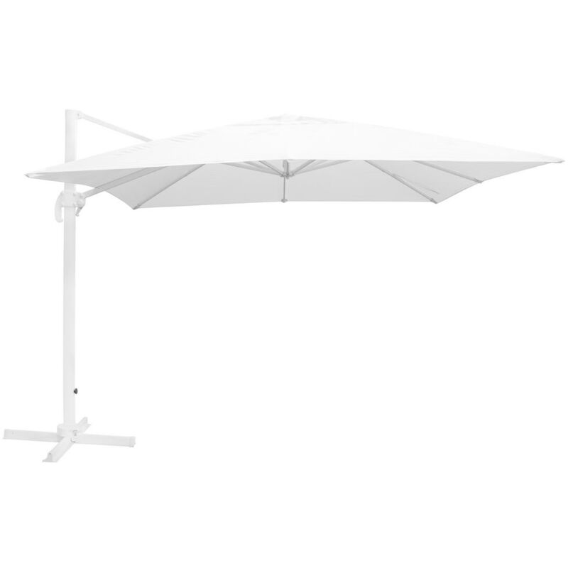 

Lolahome - Parasol excéntrico Tiber rectangular blanco de aluminio de 300x400