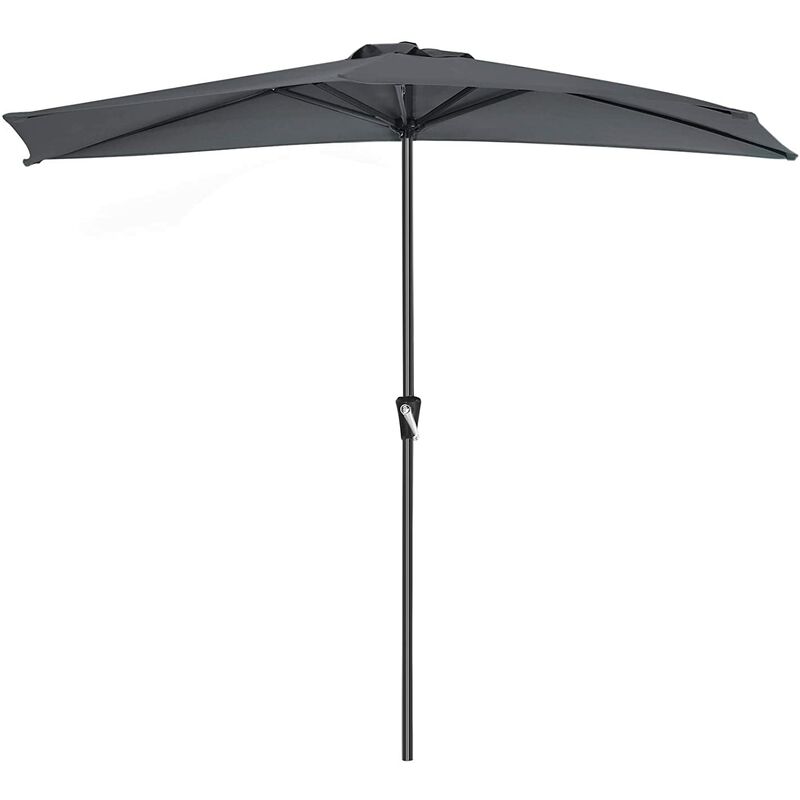 

Parasol excéntrico, Sombrilla de balcón con semicírculo Dia. 2,7 m, con manivela, Sombrilla con protección UPF50+, Base no incluida, para terraza