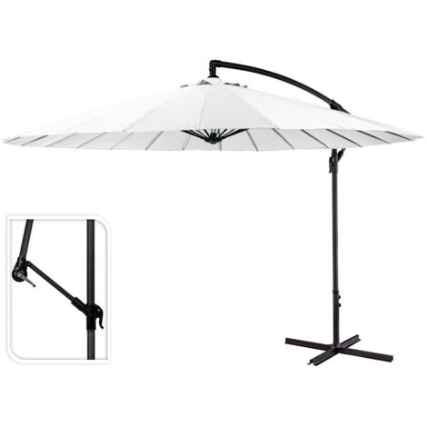 Parasol Excentrique Hauteur Maximale 3m Ø300cm Couleur: Blanc