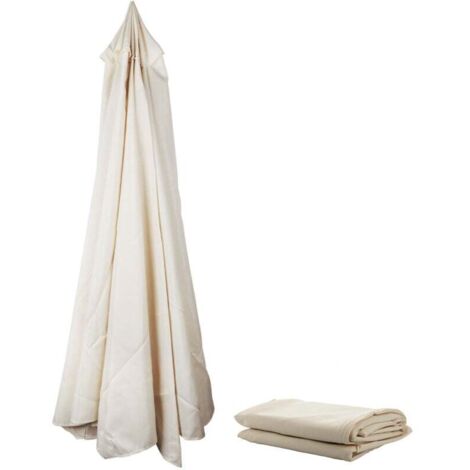 Parasol Extérieur 3M 8 Os côté Parapluie Loisirs Patio Parapluie Banane Parapluie Grand Soleil Parapluie Remplacement Parapluie sans Support,blanc cassé