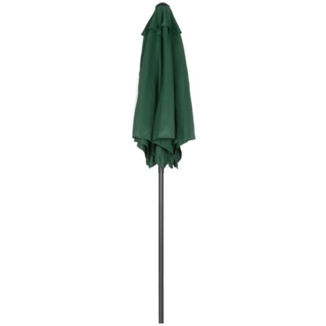 Parasol extérieur inclinable de 196 cm de diamètre, résistant au vent et stable, fonctionnement manuel par manivelle, idéal pour jardin et terrasse.