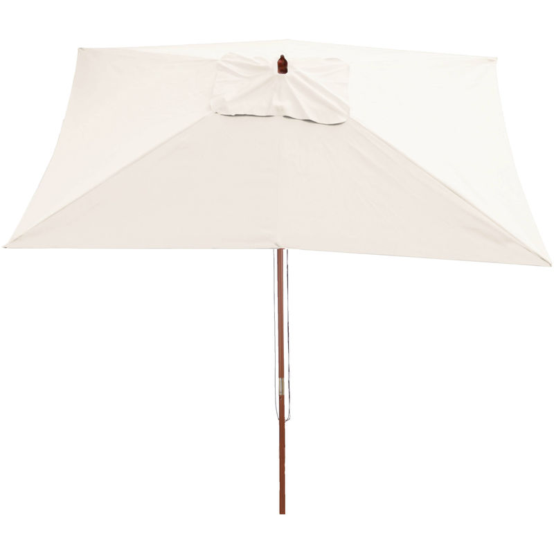 Parasol en bois, parasol de jardin Florida, parasol de marché, rectangulaire 2x3m crème - white