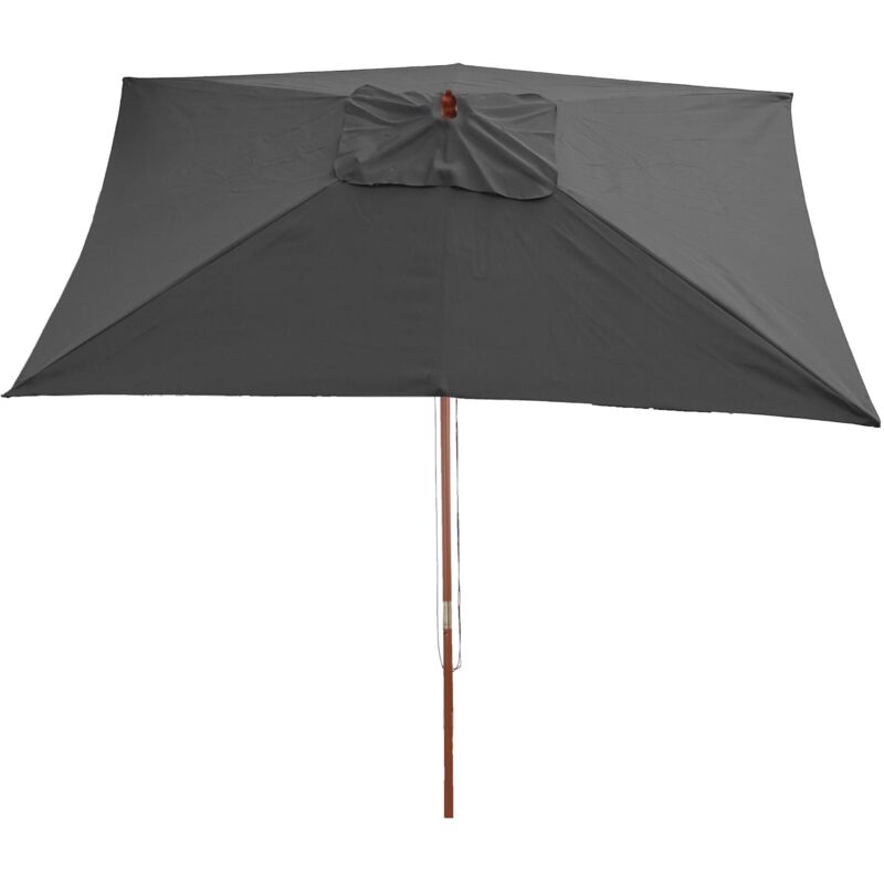 Parasol Florida, Parasol de jardin, Parasol de marché, 2x3m polyester/bois 6kg, anthracite