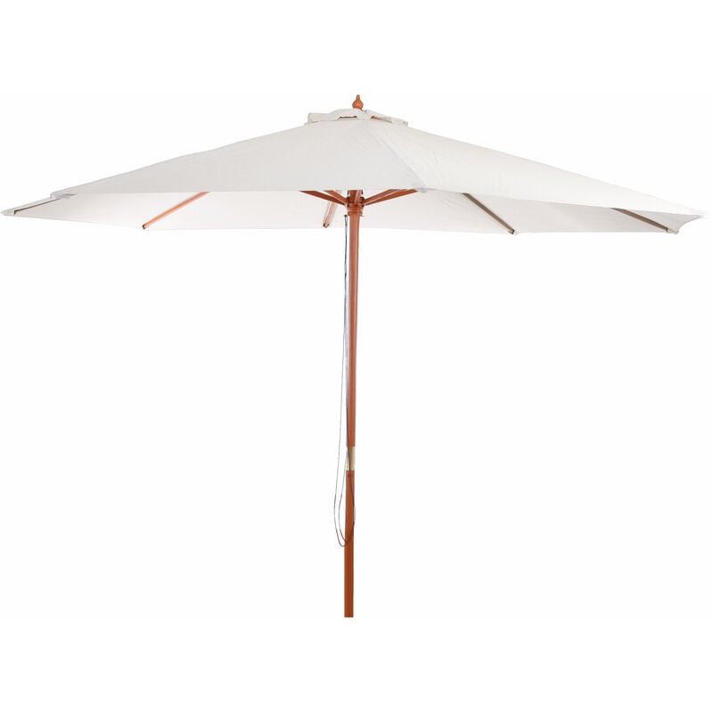Jamais utilisé] Parasol en bois, parasol de jardin Florida, parasol de marché, 3,5m crème - beige
