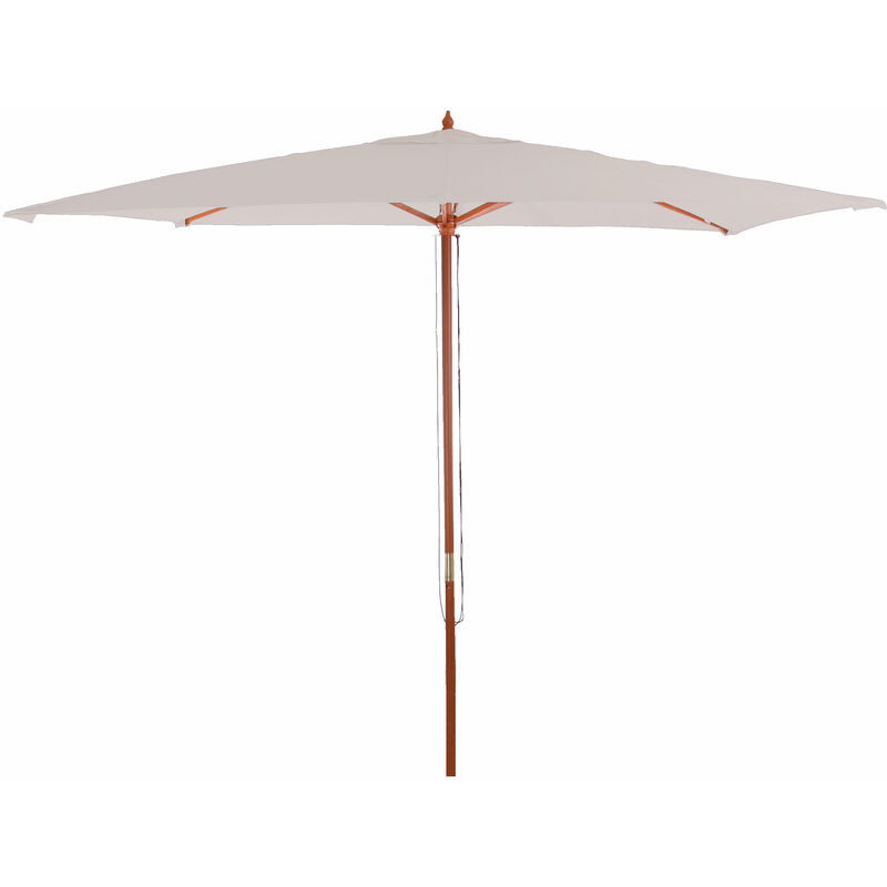 HHG - Parasol en bois, parasol de jardin Florida, parasol de marché, 3m crème - beige