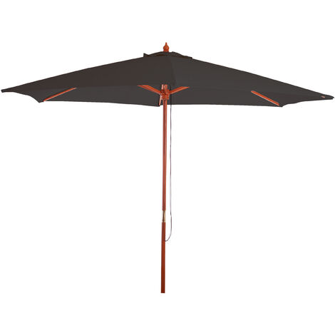 Parasol Florida, Parasol de jardin, Parasol de marché, Ø 3m polyester/bois 6kg anthracite