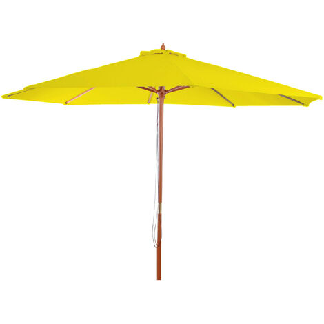 Parasol Florida - parasol de marché - Ø 3 -5m polyester/bois 7kg - jaune