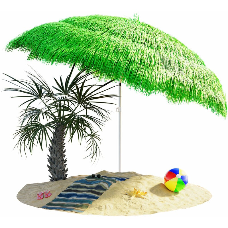 Kingsleeve - Parasol Hawaii - Ø 160 cm - Pare soleil Inclinable pour jardin terrasse plage Vert