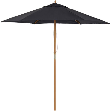 Parasol hexagonal bambou LINDA noir