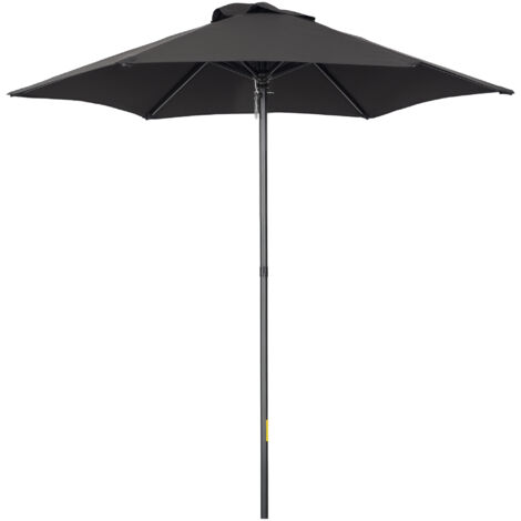 Parasol hexagonal de balcon Ø196 cm, idéal pour la plage, le balcon ou le jardin, noir.