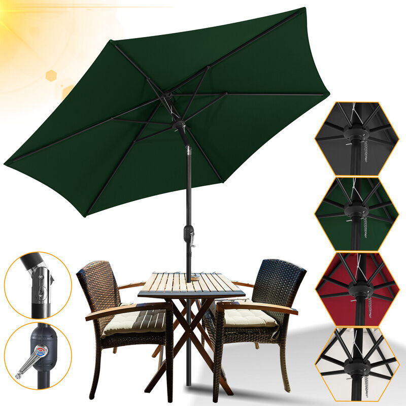 Parasol - parasol jardin, parasol deporté, parasol de balcon - 270 cm Vert, Parasol de plage