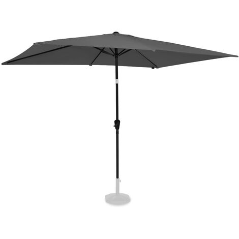 Parasol inclinable 2x3m - Résistant aux UV - Gris - Housse de protection incluse - Rapallo