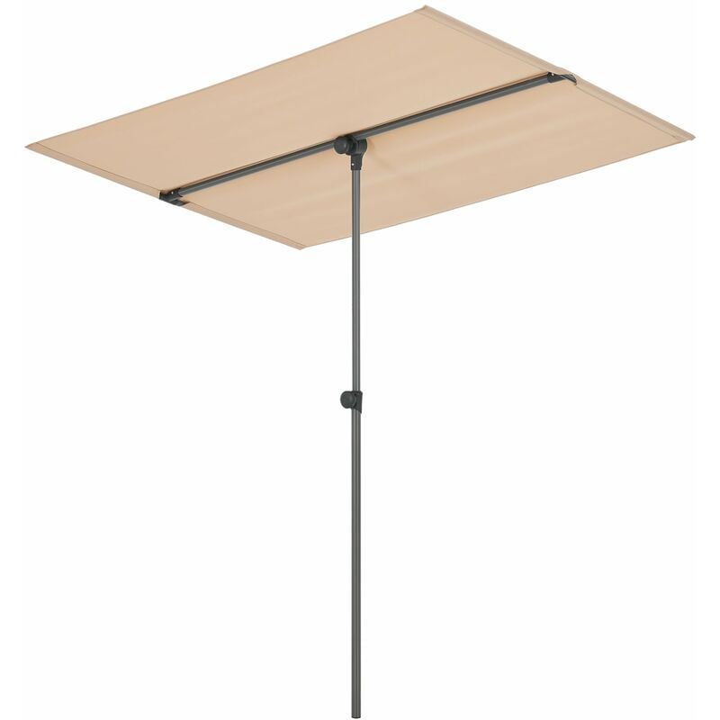 Parasol inclinable à 360° rectangulaire 180 x 130 cm sable