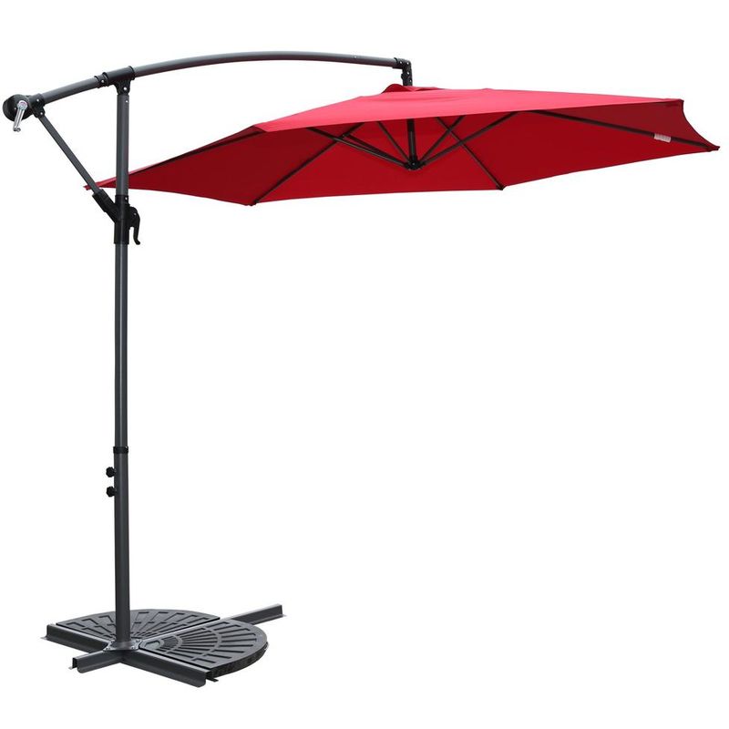 

Parasol inclinable Acero inoxidable, aluminio, acero y poliéster (Rojo)