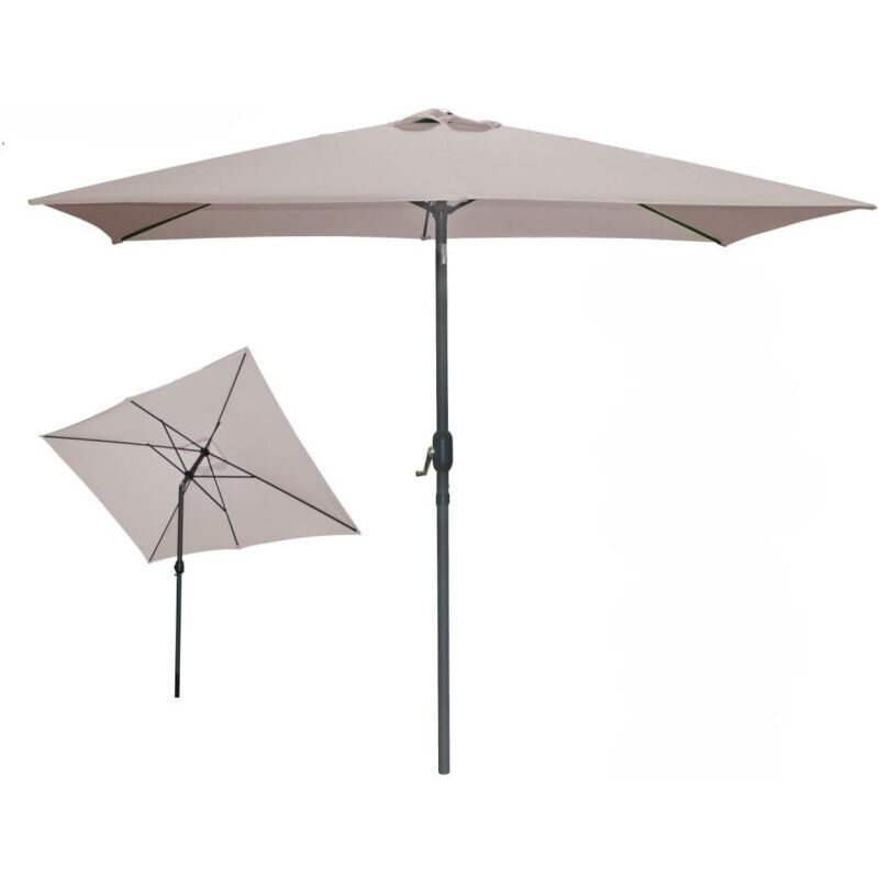 Parasol inclinable carré 245 cm taupe - palermo