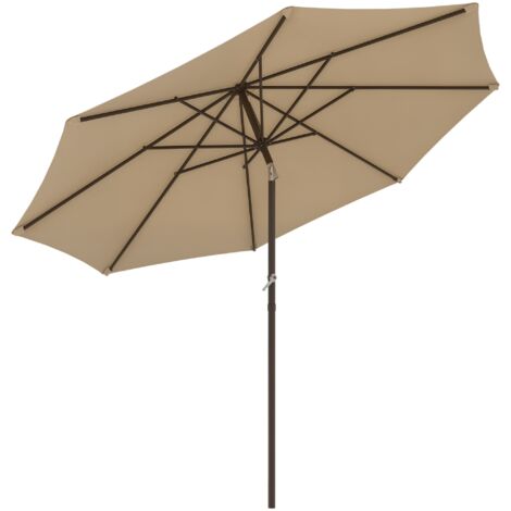 Parasol inclinable de jardin Ø 2,63 m métal polyester beige