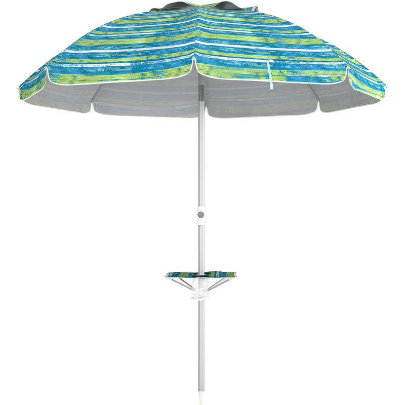 Outsunny - Parasol inclinable réglable de plage protection UV50+ Ø190 cm sac et porte-gobelets inclus - Multicolore