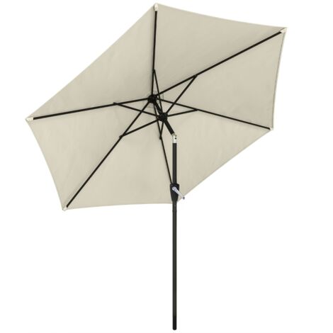 Parasol inclinable pour balcon, 270 cm – UPF50+, à manivelle, couleur crème élégante