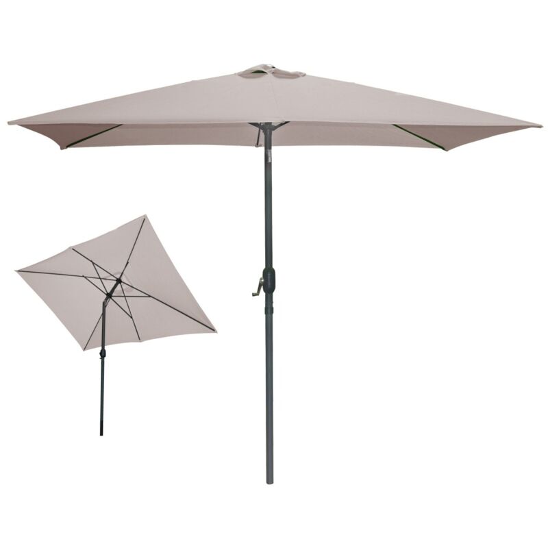 Meublorama - Parasol inclinable rectangulaire taupe 200x300 cm