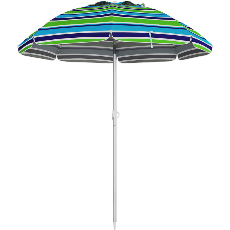 Parasol inclinable réglable de plage protection UV40+ Ø178 cm sac transport inclus