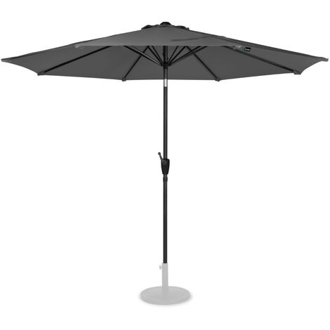 Parasol inclinable rond Ø 3 mètres – Voile Protection UV Indice 50+ - Housse de protection - Gris